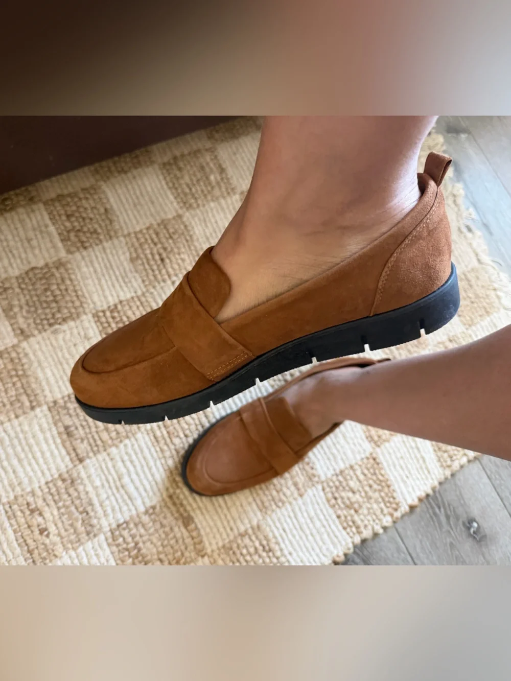 Rockport Women's Tan Suede Slip-On Loafers